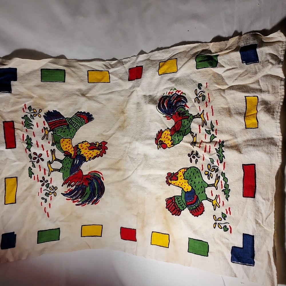 Vintage Startex Rooster & Hen Kitchen Towel